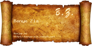 Benye Zia névjegykártya